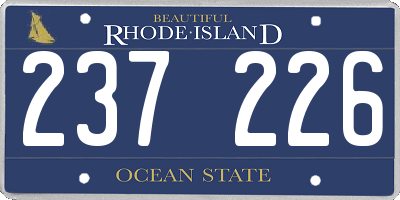 RI license plate 237226