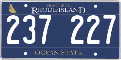 RI license plate 237227