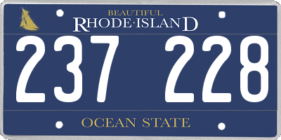 RI license plate 237228