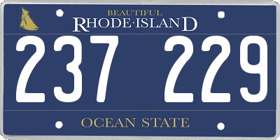 RI license plate 237229