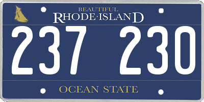RI license plate 237230