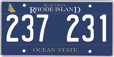 RI license plate 237231