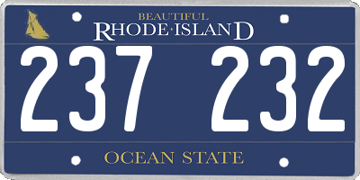 RI license plate 237232