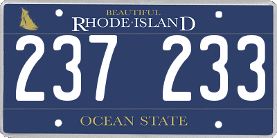 RI license plate 237233