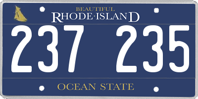 RI license plate 237235