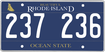 RI license plate 237236