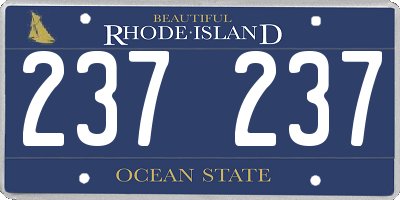 RI license plate 237237