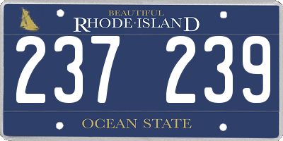 RI license plate 237239