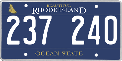 RI license plate 237240