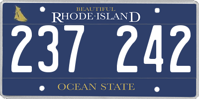 RI license plate 237242