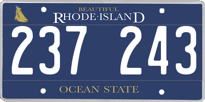 RI license plate 237243