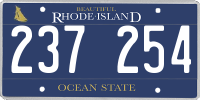 RI license plate 237254