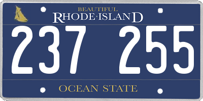 RI license plate 237255