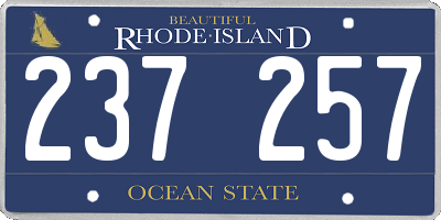RI license plate 237257
