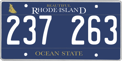 RI license plate 237263