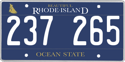 RI license plate 237265