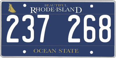 RI license plate 237268