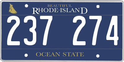 RI license plate 237274