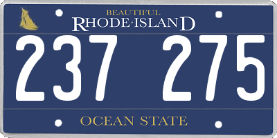 RI license plate 237275