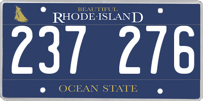 RI license plate 237276