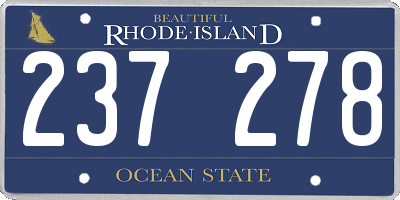RI license plate 237278
