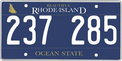 RI license plate 237285