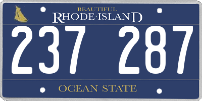 RI license plate 237287