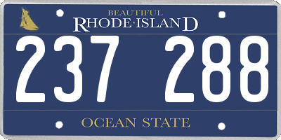 RI license plate 237288