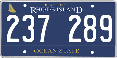 RI license plate 237289