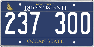 RI license plate 237300