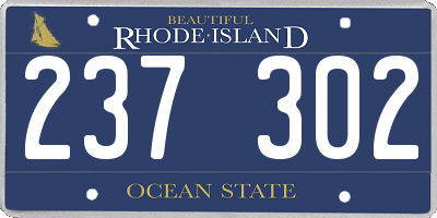 RI license plate 237302