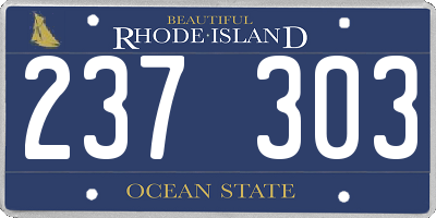 RI license plate 237303