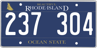 RI license plate 237304