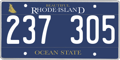 RI license plate 237305