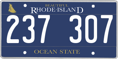 RI license plate 237307