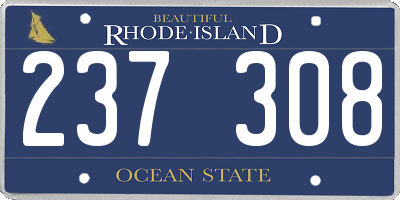 RI license plate 237308