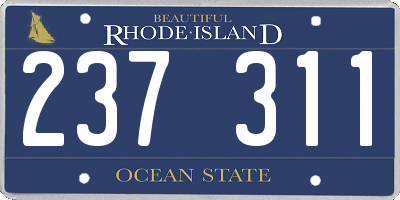 RI license plate 237311