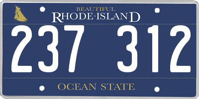 RI license plate 237312