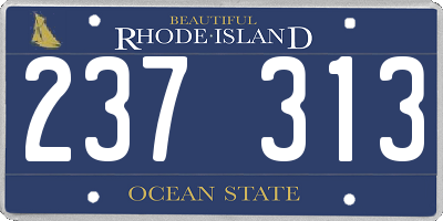 RI license plate 237313