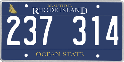 RI license plate 237314