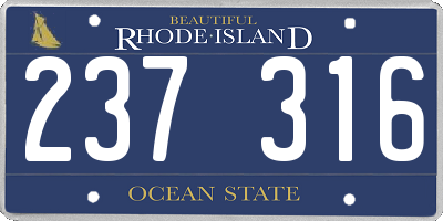 RI license plate 237316