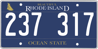 RI license plate 237317