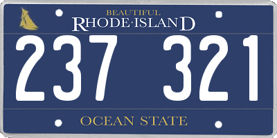 RI license plate 237321