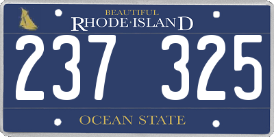 RI license plate 237325