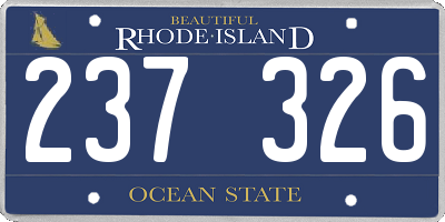 RI license plate 237326