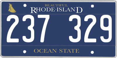 RI license plate 237329