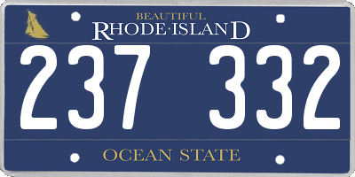 RI license plate 237332