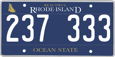 RI license plate 237333