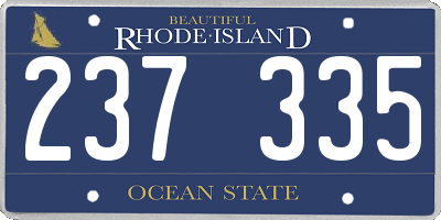 RI license plate 237335