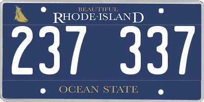 RI license plate 237337